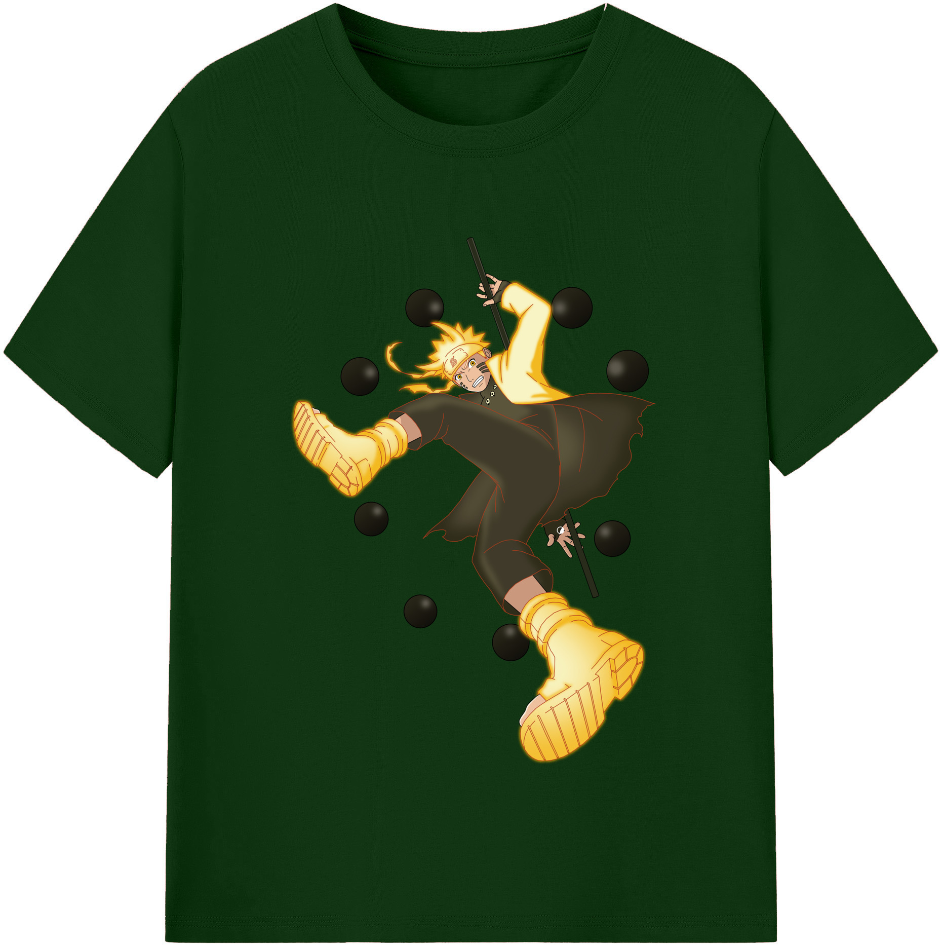 （画像用） NARUTO -ナルト- うずまき ナルト Uzumaki Naruto 綿100％半袖Tシャツ（フロントプリント）